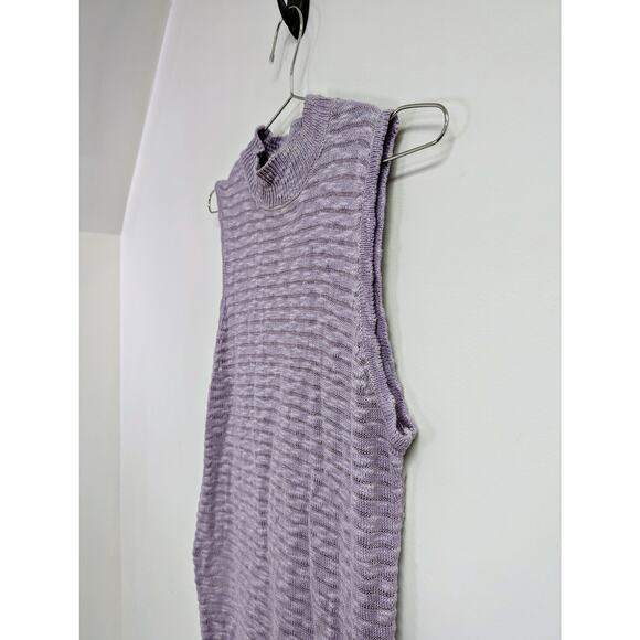 Anthropologie Callahan Acadia Sweater Dress Midi Macrame Hem Lavender Large - Picture 4 of 11